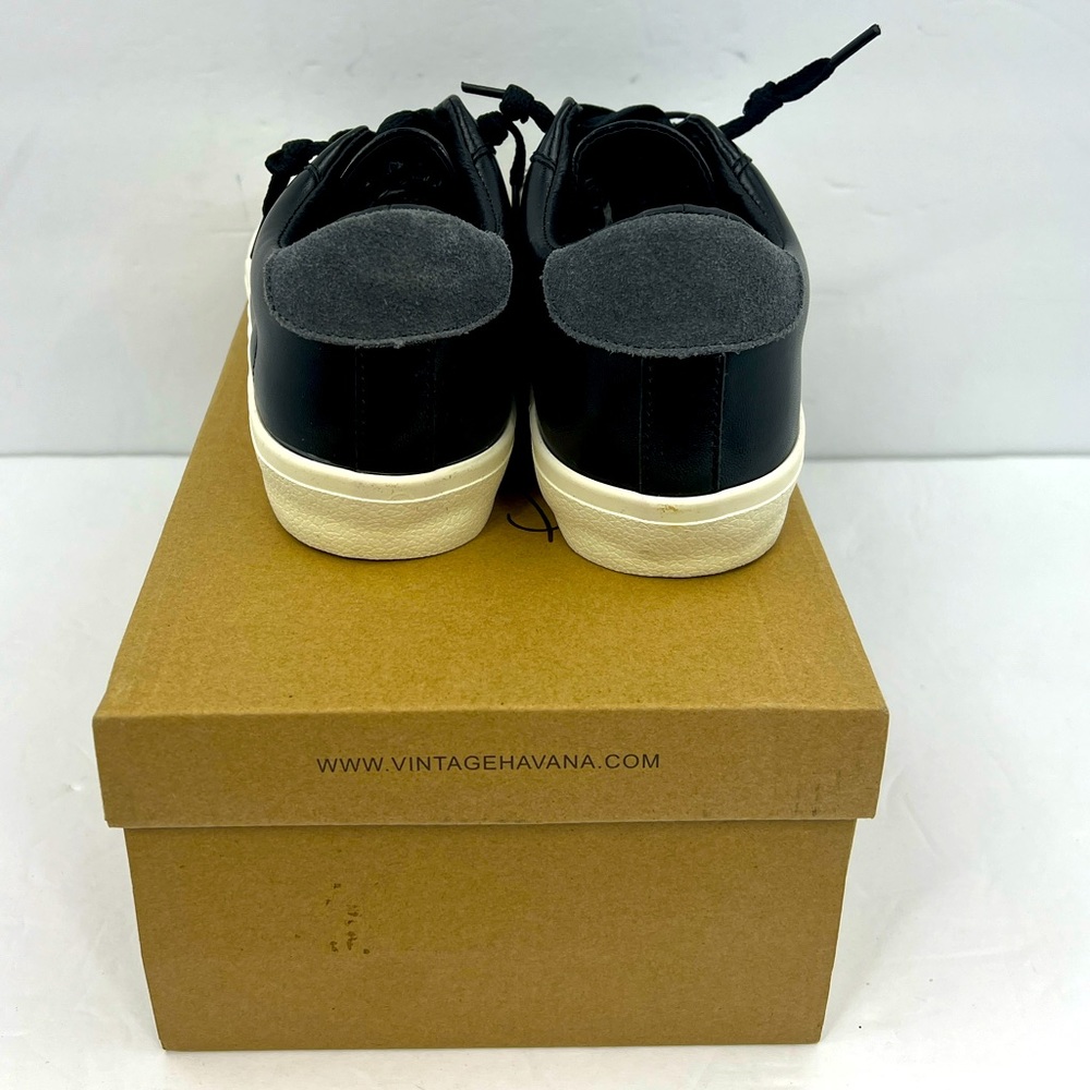 VINTAGE HAVANA, TENNIS SHOES,BLACK WITH RAINBOW SHINY STRIPES ON THE SIDE SIZE 6 - Picture 4 of 15